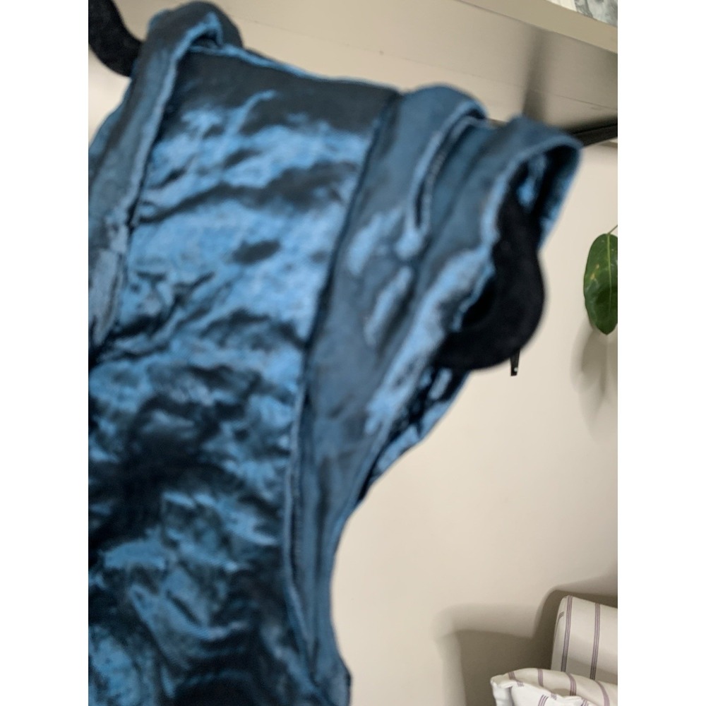 Vintage Y2K 90's Nicole Miller Gold Label Blue Rushed Dress Size 6 USA $450 - Picture 5 of 16